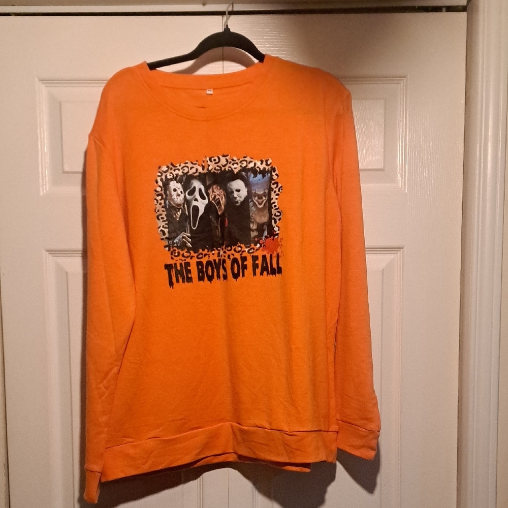 🎃NEW Men's Orange XXL Classic halloween villains Sweater With all your favorite